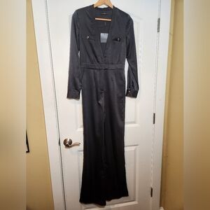 JLuxlabel Jumpsuit Sz S Black Satin